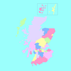 Vector map of Scotland's councils to study