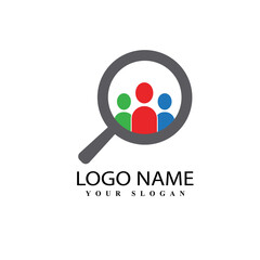Search logo template vector icon illustration design