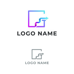 logo abstract for business technology, computer, media, art, internet, network, startup, product, retail, software developer, service industry. ready for print and digital