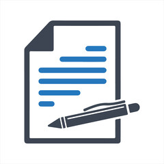 Fototapeta premium Contract, agreement icon, vector and glyph