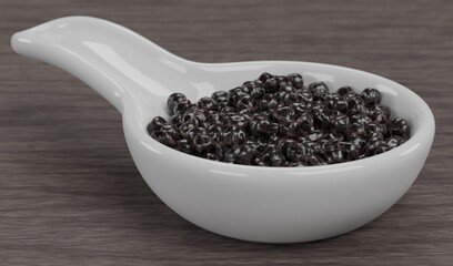 Realistic 3D Render of Black Caviar