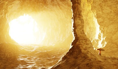 Realistic 3D Render of Cave