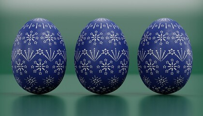 Realistic 3D Render of Easter Eggs