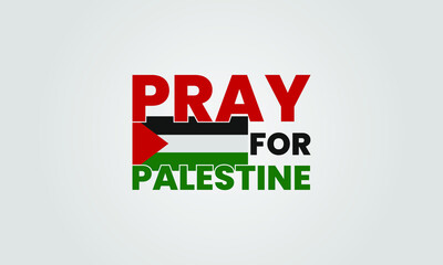 Pray for Palestine with flag Vector background. Free Palestine flag wallpaper, flyer, banner, t-shirt, social media post