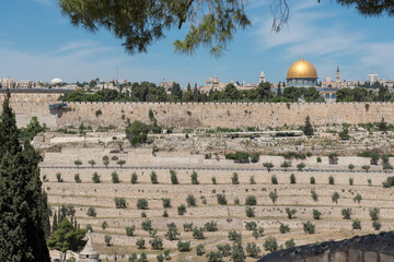 Obraz premium The old city walls of Jerusalem, Israel