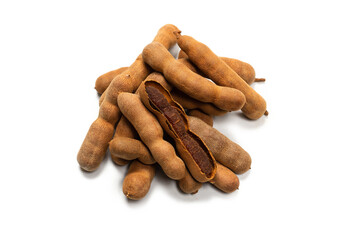 Sweet tamarind isolated on white background.