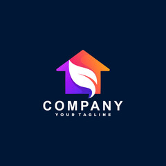 house color gradient logo design