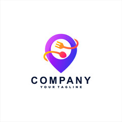 pin food gradient logo design