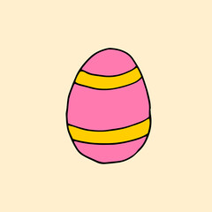 Colorful Easter egg with a pattern. Doodle. Vector. Hand-drawn illustration.