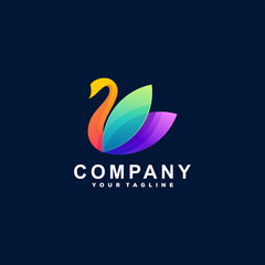 swan color gradient logo design