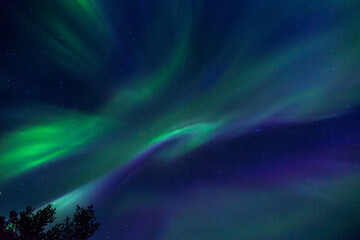 Northern lights in Kiruna, Lapland, Northern Sweden