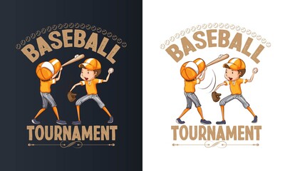 Vintage baseball T-shirt Design, emblems, badges. Vector illustration, graphic Art, for t-shirt, club, or championship.