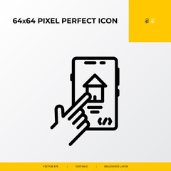 Fototapeta premium Web Home page icon. web design and development 64x64 pixel perfect icon