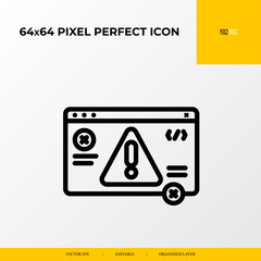 Web error icon. web design and development 64x64 pixel perfect icon