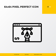 Graphic design icon. web design and development 64x64 pixel perfect icon