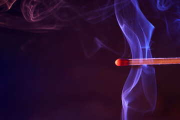 Lit matches and blown out in the studio photographed 