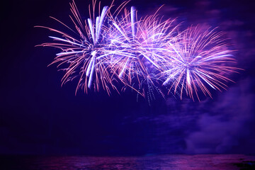 Blue colorful fireworks