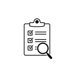 Magnifier assessment checklist icon, isolated vector