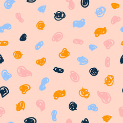 Vector Abstract seamless pattern with beige stains. Pink background. Ideal for prints, greetings, textile, wrapping paper, cover design.