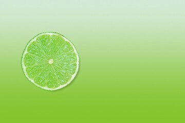 lime slice over matching colour background