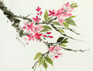 ветка цветущей сакуры