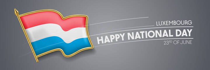 Luxembourg national day vector banner, greeting card.