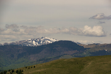Fototapeta na wymiar Bucegi mountains from Secarie