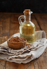 Raw Flax seeds and oil