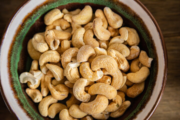 Roasted cashew nuts in a bowl