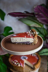 vegan poppy flower cheesecake