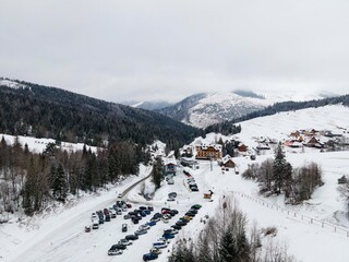 Aerial view of Bachledova dolina in the village of Zdiar in Slovakia © Peter