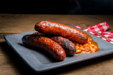 Grilled Bratwurst Cowboy Beans