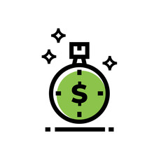 time and dollar currency vector icon