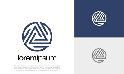 Innovative high tech logo template. Template label for blockchain technology. Initial A. Technology Logo.	
