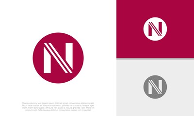 Initial N logo design. Initial Letter Logo. 