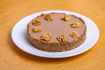 Vegan nut cake. Lime and Chocolate Cashew Tart