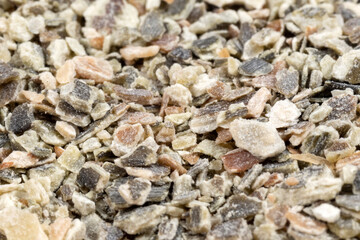 seaweed diet supplements kelp powder, close-up. selective focus