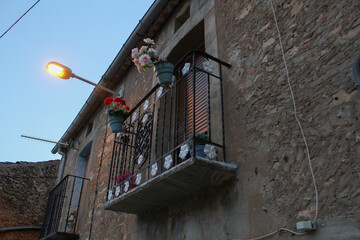 Fototapeta na wymiar balcony of a house in a rural village