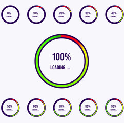 semicircle loading diagrams from 0 to 100 percent. 