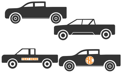 Pickup vector, Pickup sign symbol icon vector , Pickup silhouette.

