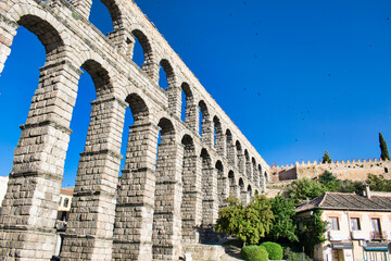 Naklejka premium Bimilenario acueducto romano de Segovia, Castilla y León, España