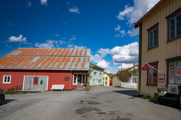Fototapeta na wymiar Sjøgata (seastreet) is part of the old town of Mosjøen,Helgeland,Nordland county,Norway,scandinavia,Europe