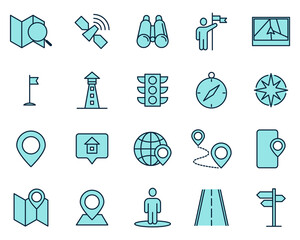 navigation set icon symbol template for graphic and web design collection logo vector illustration