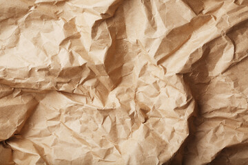 Craft crumpled paper as a texture background.