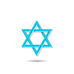 Blue star David Israel icon symbol illustration design