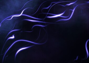 Abstract shiny color blue wave design element on dark background. Science or space design