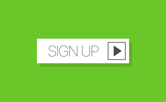 Sign up white button vector illustration for web