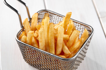 fried french fries in the basket