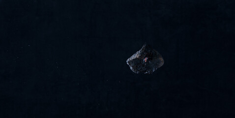 flying asteroid meteorite in black space
