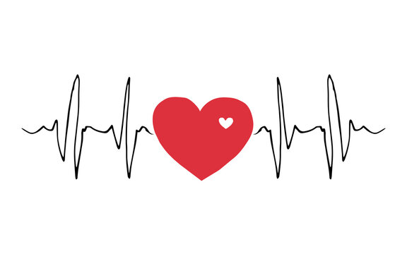 Biorhythm of the heart of a person in love in the form of a cardiogram 